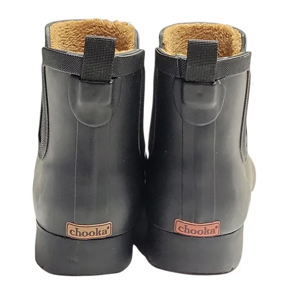 Chooka Delridge Chelsea Black Waterproof Rain Boots Warm Plush Lining Women 9 - Image 5