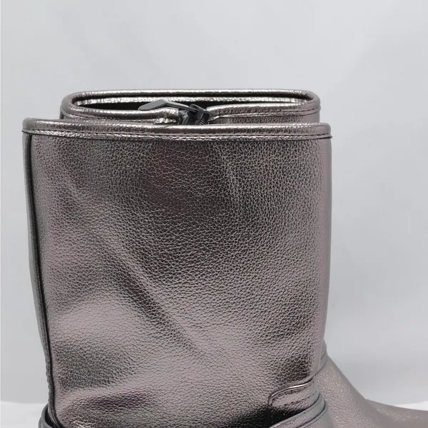Dolce Vita Armonda Metallic Ankle Boots Womens 6 Silver Buckle Moto Biker Riding - Image 6