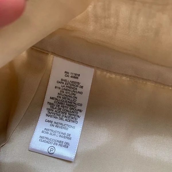 Michael Kors Cream and Gold Linen Skirt Size 4 - Image 6