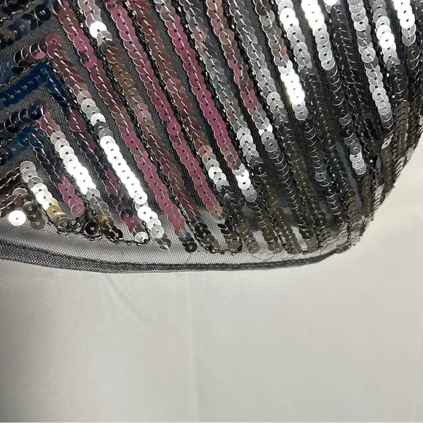 Lulus Silver Ace of Spades Gunmetal‎ Sequin Bodycon Mini Dress Size Small - Image 7