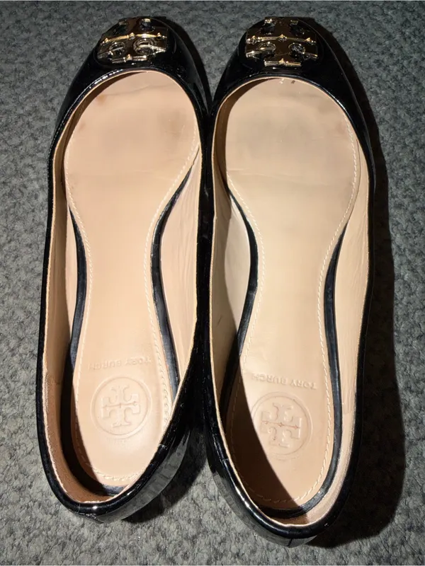 Tory Burch Claire Patent Leather Ballet Flats Size-7.5 - Image 3