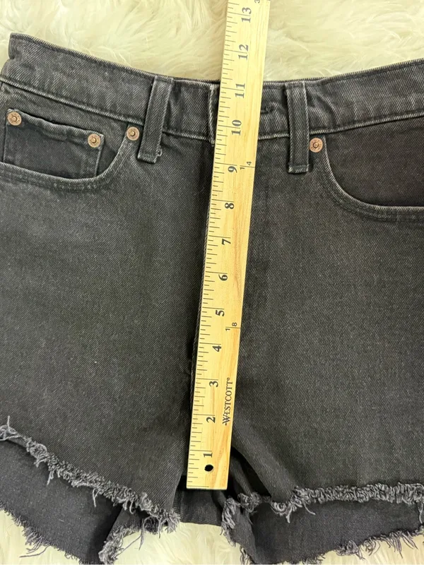 Abercrombie & Fitch Curve Love Mom Shorts Black Size 25/0 High Rise - Image 5