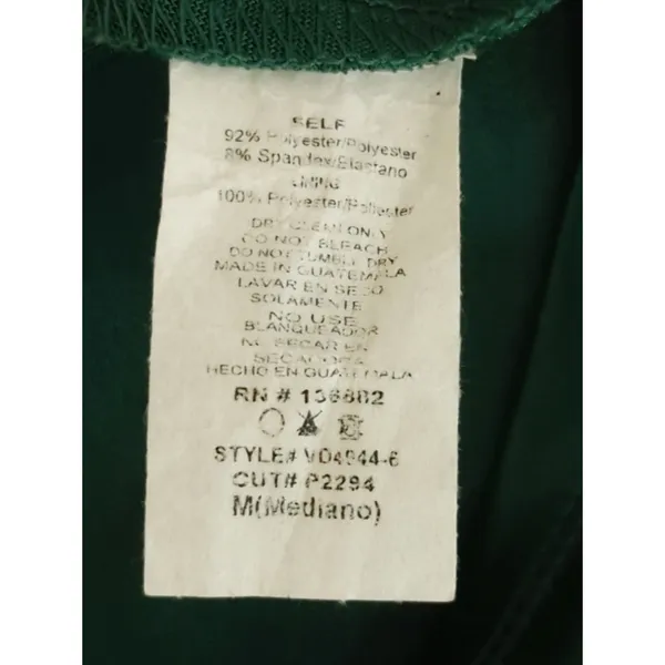 Windsor Hunter Green Satin Bodycon Faux Wrap Mini Dress Medium NWT Party Holiday - Image 6