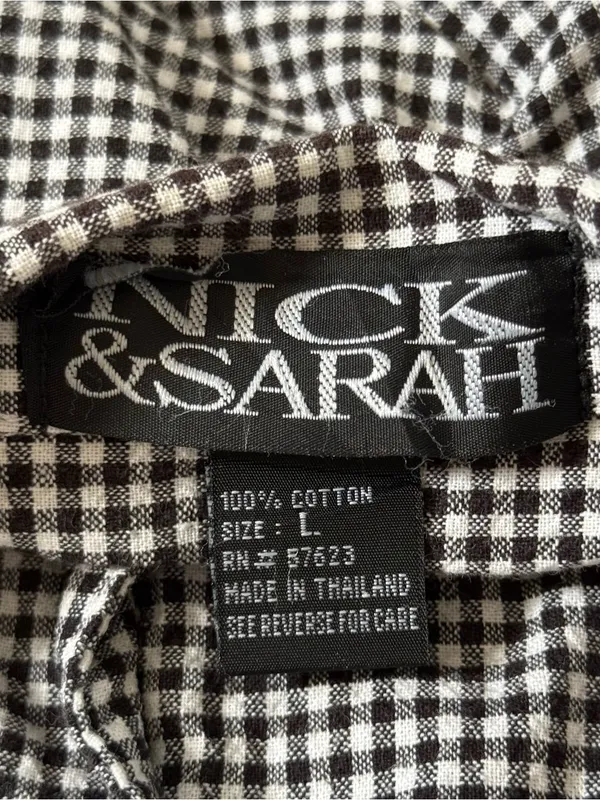 Y2K Whimsy Gingham Daisy Embroidered Shirt Nick & Sarah Size Large - Image 11