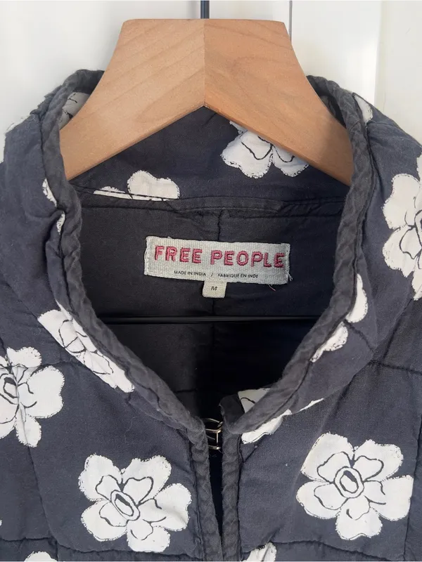 Free People Chloe Floral Print Padded Jacket in Night Blooms - Image 5