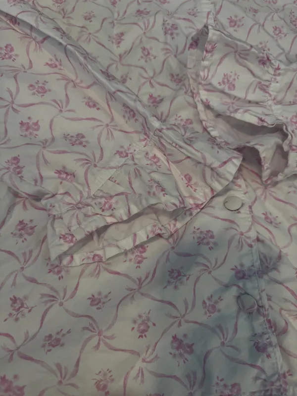 Love Shack Fancy Pottery Barn Pajama Set Floral Pink White Tie Front Pants - Image 2