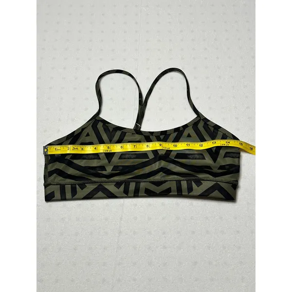 Lululemon Energy Bra 8 Green Black Geometric Print - Image 5
