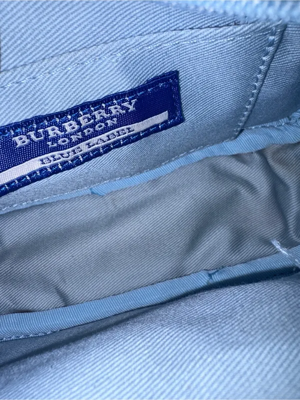 Denim & Tan Mini Satchel Handbag - Stylish Women's Purse Burberry - Image 9