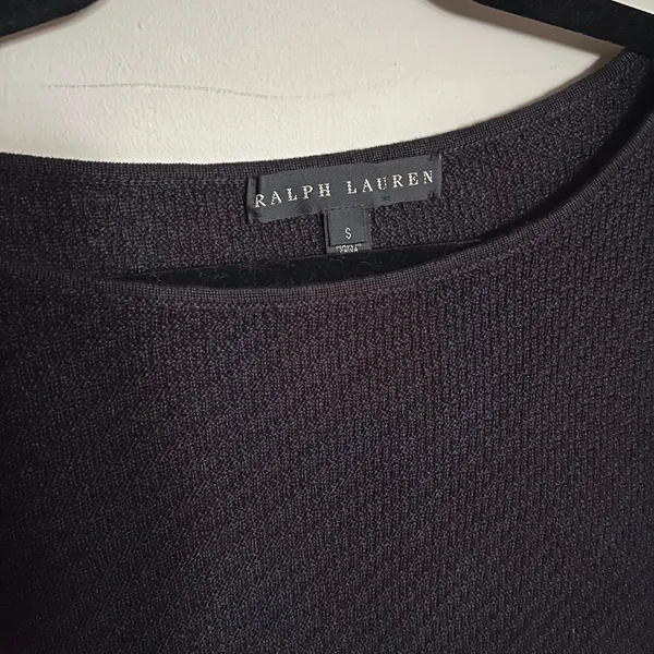 Ralph Lauren Black Label Sweater Textured Knit‎ Black Linen Blend Women's Small - Image 7