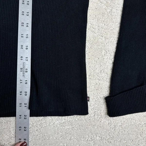 Women's‎ Polo Jeans Ralph Lauren XL Black V Neck Cable Knit Sweater - Image 4