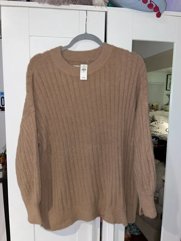 Aerie NWT Ribbed Buttercream Sweater Brown - Image 3