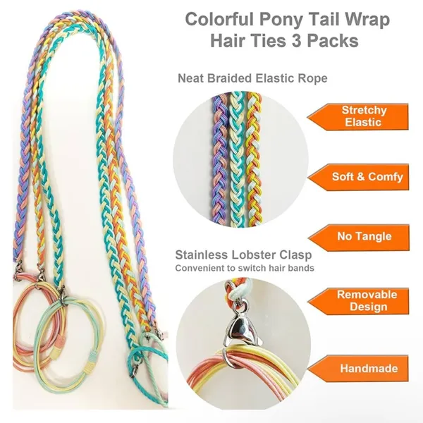 Colorful Braided Elastic Hair Ties - Image 4