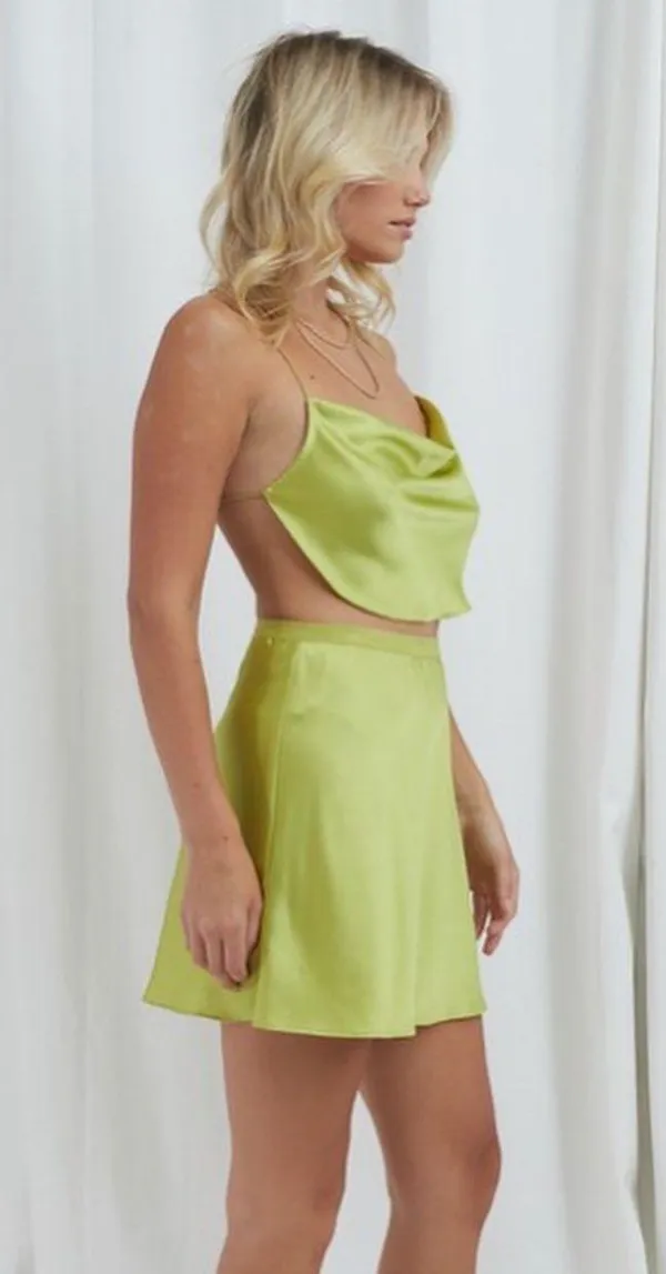 Et Clet Lime Green Two Piece Skirt Set - Image 6