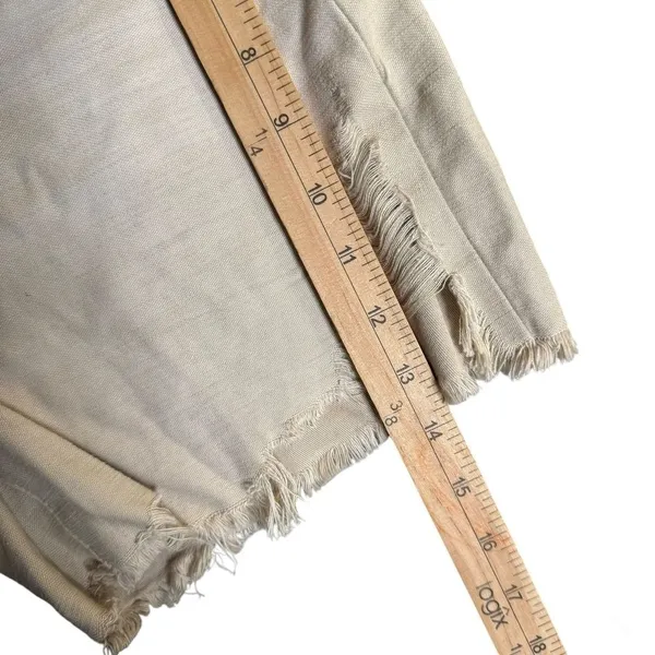 American Eagle Highest Rise Mom Shorts Beige Distressed Cutoff Khaki Denim 000 - Image 9