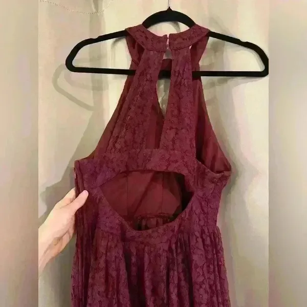 Women’s Burgundy Windsor Dress - Image 2