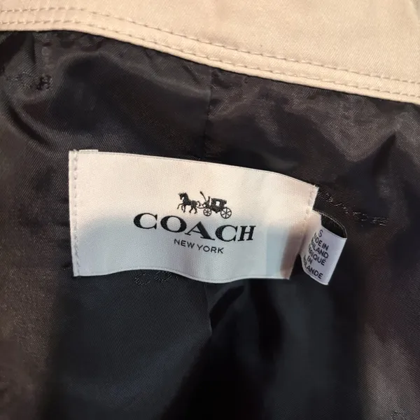 Coach F80650 Trench Coat Double Breasted Beige Jacket Belt‎ Missing Size Small - Image 6
