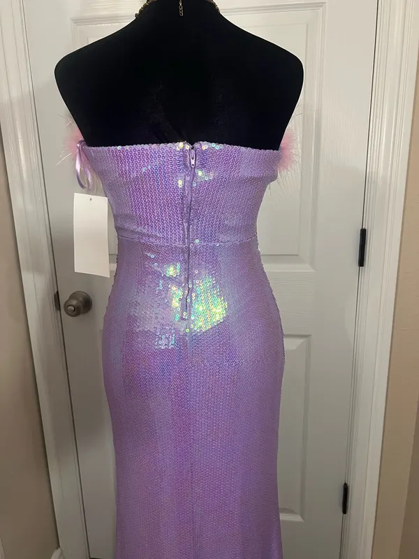Purple sequin masquerade costume dress - Image 4