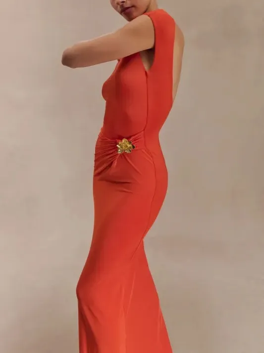 Meshki Kaida Slinky Maxi Dress With Hardware - Image 3