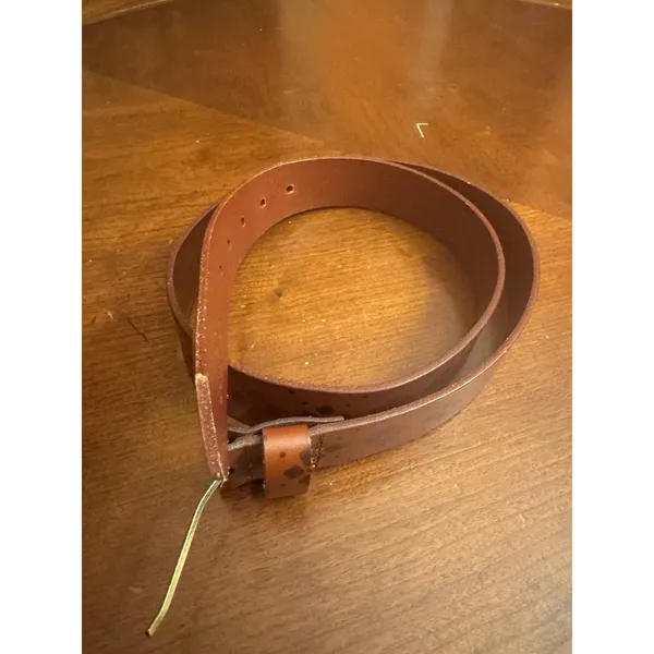 Patricia Nash Women's Vietri Brown Leather Belt Size Medium Logo Pattern - Image 4