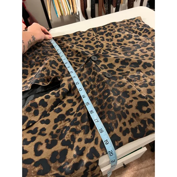 Zara Brown Animal Print Double Button Silky Satin Oversized Blazer Size XS - Image 11