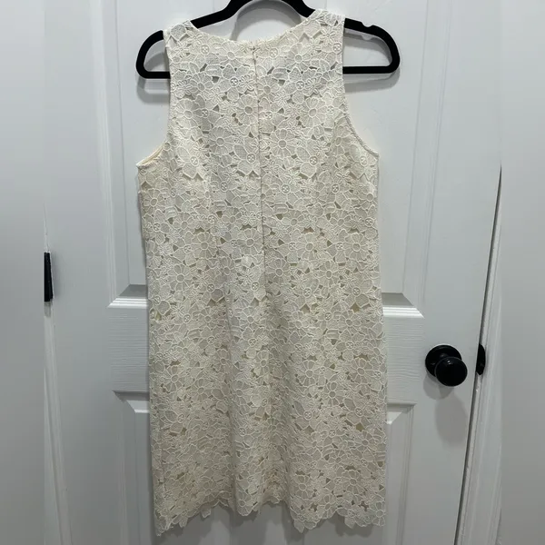 LOFT Embroidered Floral Lace Shift Dress‎ 6 Bridal LWD Wedding Ivory Cream NWT - Image 5