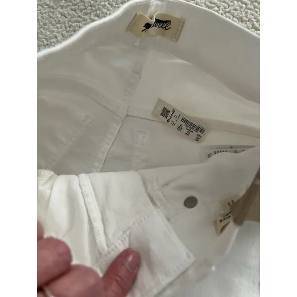 Madewell Mid Rise Kick Out Ankle Length Jeans Pure White Womens Size 23 - Image 10
