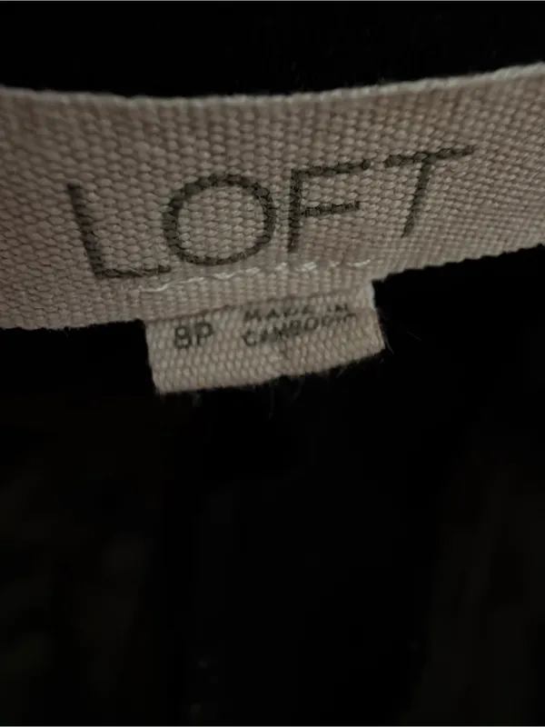 LOFT Black Wide Leg Career Dress Pants Women’s 8P Petite High Rise Trouser - Image 6