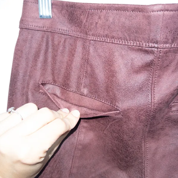 Free People Wine Purple Midnight Faux Suede Leggings Size 27 - Image 7