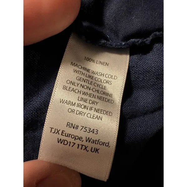 Willi‎ Smith Linen Shorts Women 10 Navy Blue Flat Front Casual Summer Coastal - Image 4