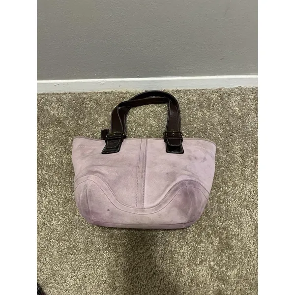 Y2K Vintage Rare Coach Lavender Soho Suede Tote 2004 - Image 10
