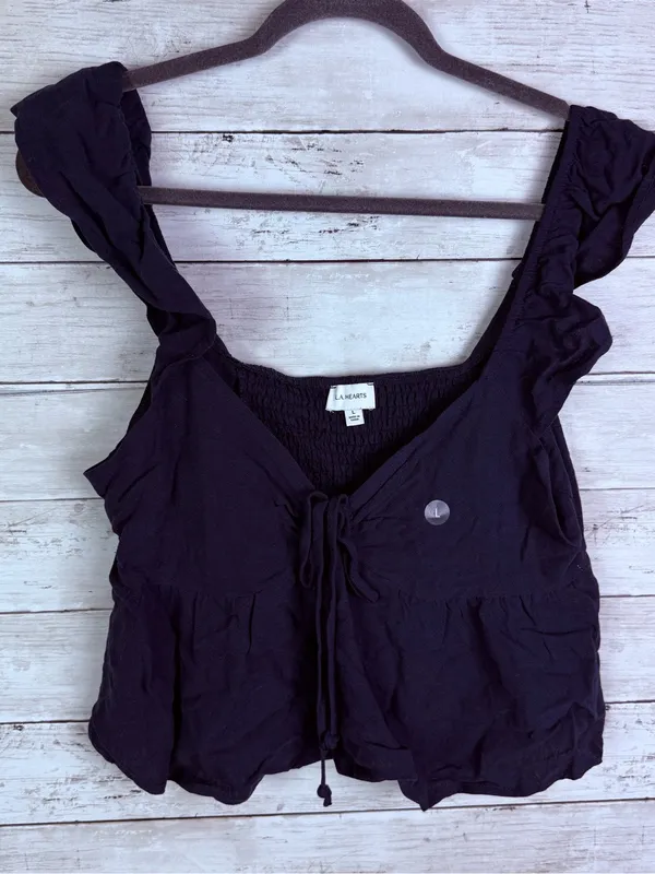 PacSun Navy Ruffle Tie-Front Camisole - Image 2
