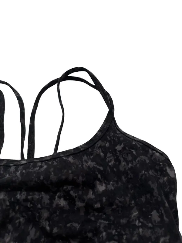 All In Motion Black Gray Marbled Strappy Crisscross Mesh Bra Yoga Medium Women's - Image 8
