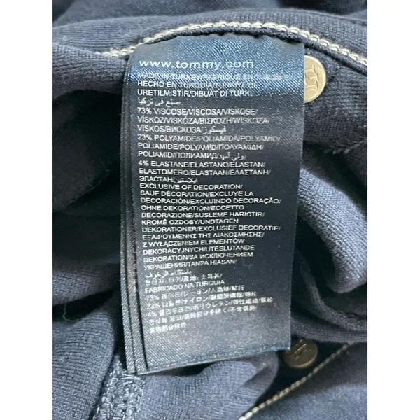Tommy Hilfiger Women's Navy Blue Mid Rise Slim Skinny Trousers Pants Size S - Image 6