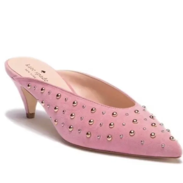 Kate Spade Surie Parisian Pink Suede Kitten Heel Mules - Image 2