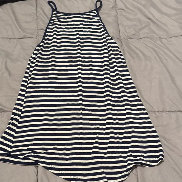 American Dream Striped Navy & White Tank Top (M) - Image 4
