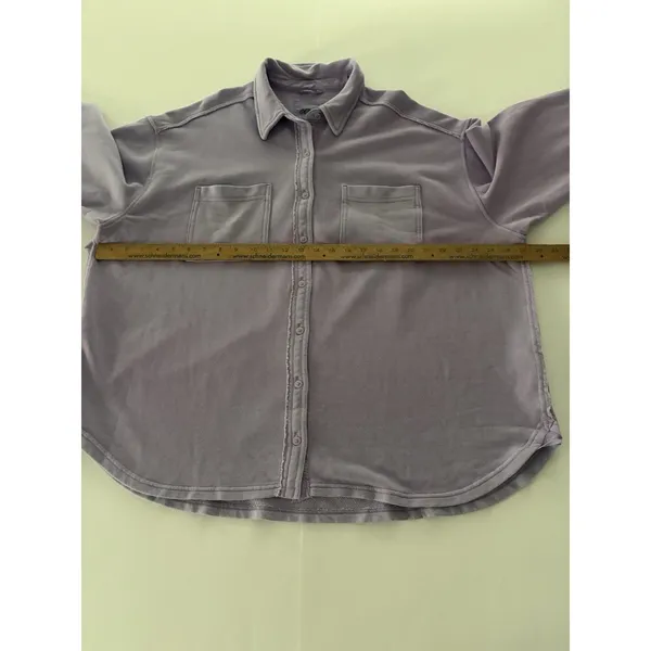 Aerie Shacket Shirt Lumberjane Size M Lilac Grunge Boho Oversized Layer - Image 7
