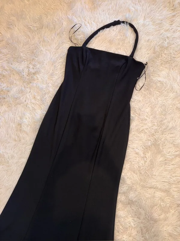NEW ELLIATT Selena Sleeveless halter Midi Black Dress sz M - Image 6