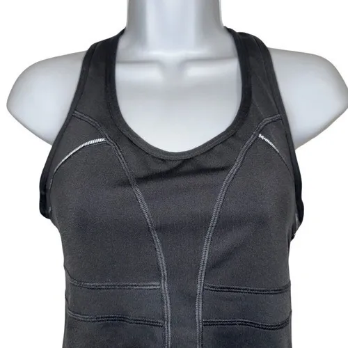 ATHLETA Black Racerback Tank Built In Bra Back Pockets Stretch Size Small‎ - Image 5