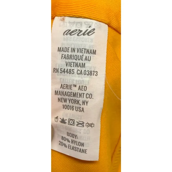 Aerie Womens Bikini‎ Top Sz S Tie Front Mustard Orange Yellow Removable Pads - Image 5