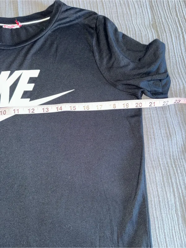 Nike Black Tee with White Logo Short Sleeve - Image 3