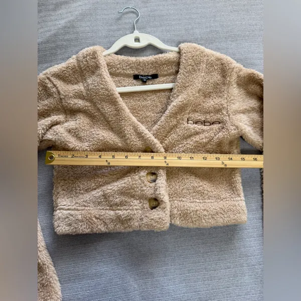 Bebe Beige Fuzzy womens Blazer Size XS‎ - Image 5