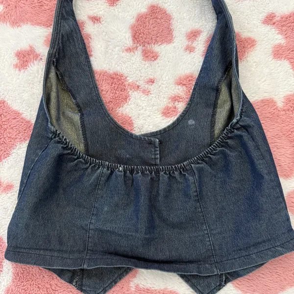 ✨ Y2K Denim Open-Back Vest Top – Ultra Flattering, Rare Find Small ✨ - Image 5