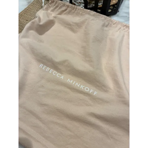 Rebecca Minkoff Large Tan Cotton Drawstring Handbag Dust Bag 19.5x18.5 - Image 2