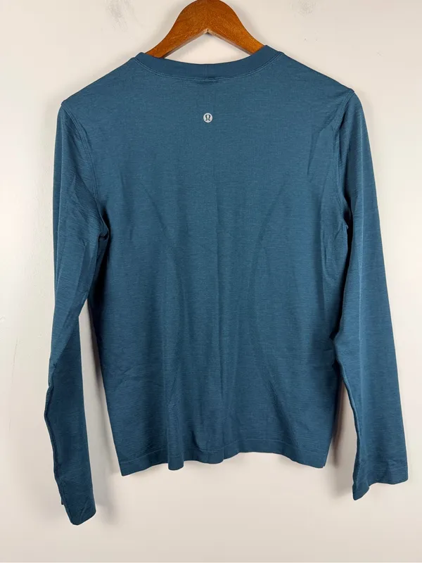 Lululemon Swiftly Relaxed Long-Sleeve Shirt in blue green size 2 - Image 4
