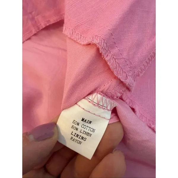 Hello Molly NWT pink cutout puff sleeve dress size M/6 - Image 11
