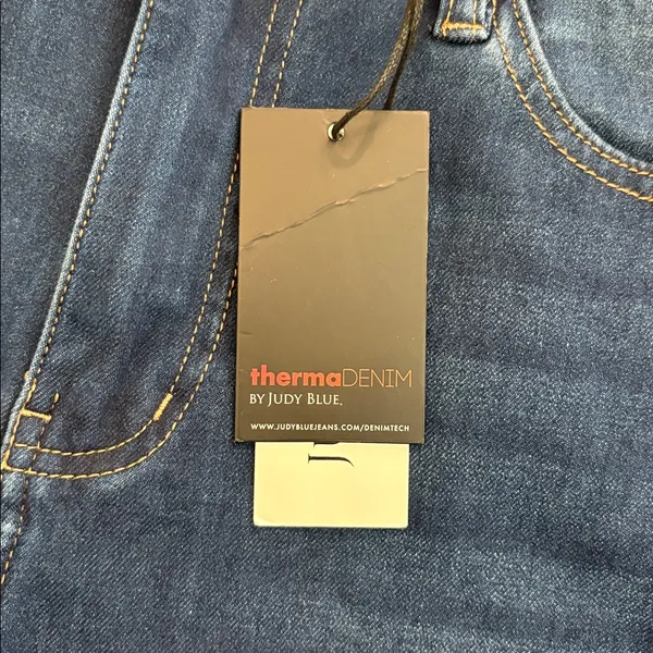 Judy Blue Haven Mid-Rise Thermal Skinny Dark Wash Jeans - Image 3