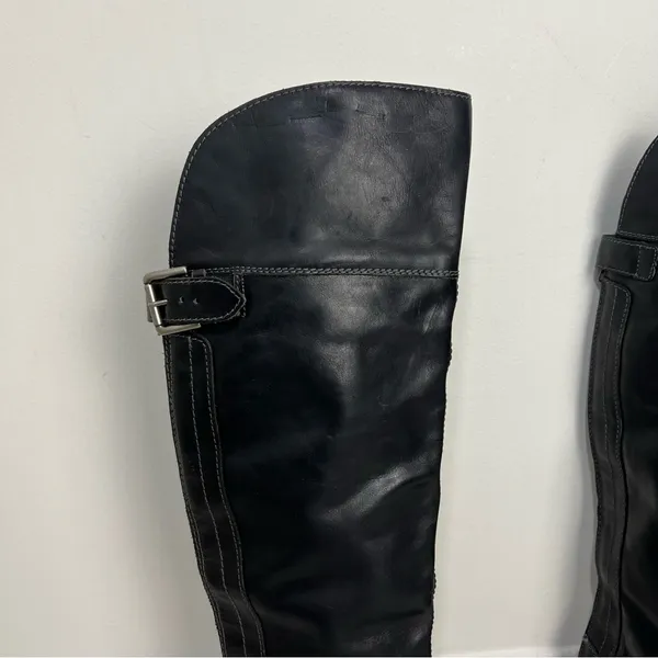 Hinge Over the Knee Leather tall boots In Black Size 7.5 Equestrian Bohemian - Image 9