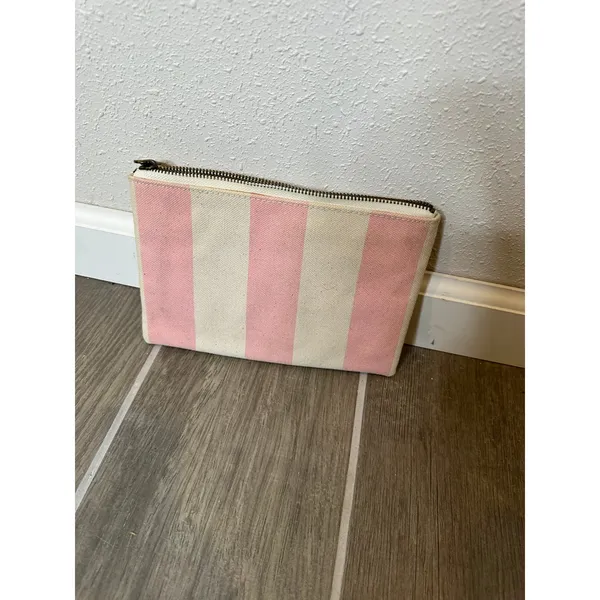 Madewell Pink White Stripe‎ Canvas Clutch - Image 3