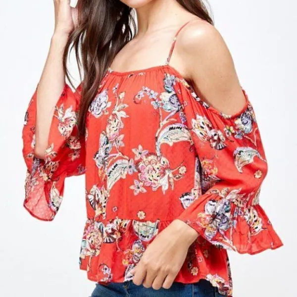 Lulu's‎ Cold Shoulder Floral Top - Image 3