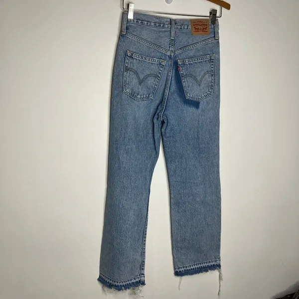 Levi's ribcage straight ankle jeans distressed light wash womens size 25‎ trendy - Image 6